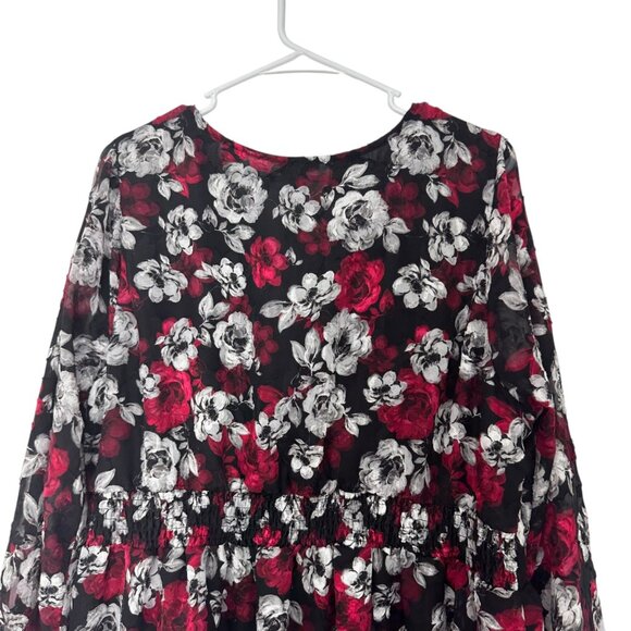 Torrid Womens Pullover Peplum Chiffon Floral Top Blouse Size 2X Multicolor - Picture 10 of 12